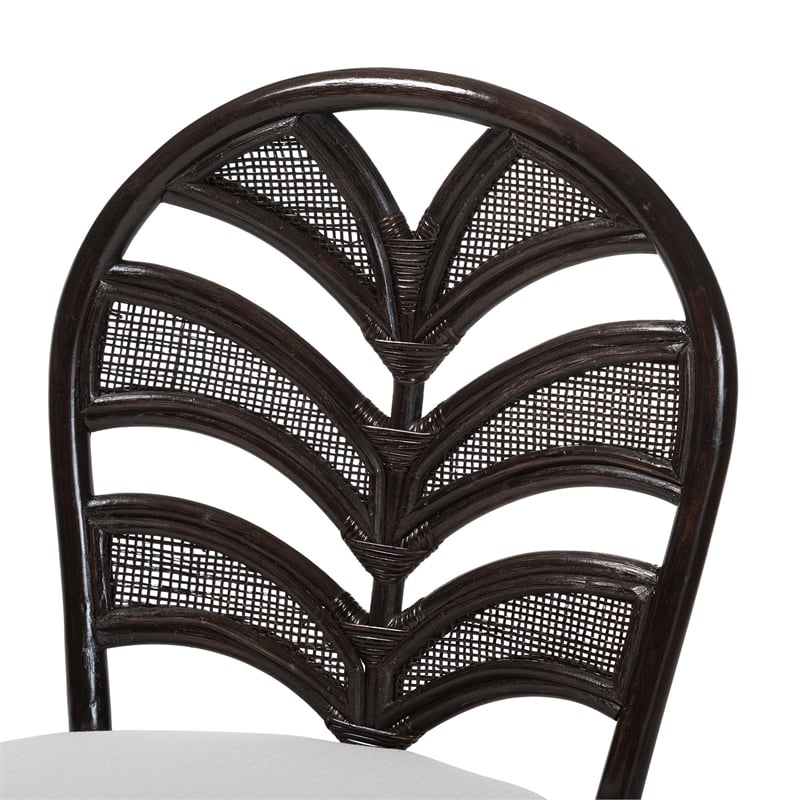 bali & pari Niven Natural Rattan Dining Chair with Cushion Accent Chair