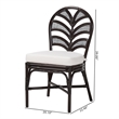 bali & pari Niven Natural Rattan Dining Chair with Cushion Accent Chair