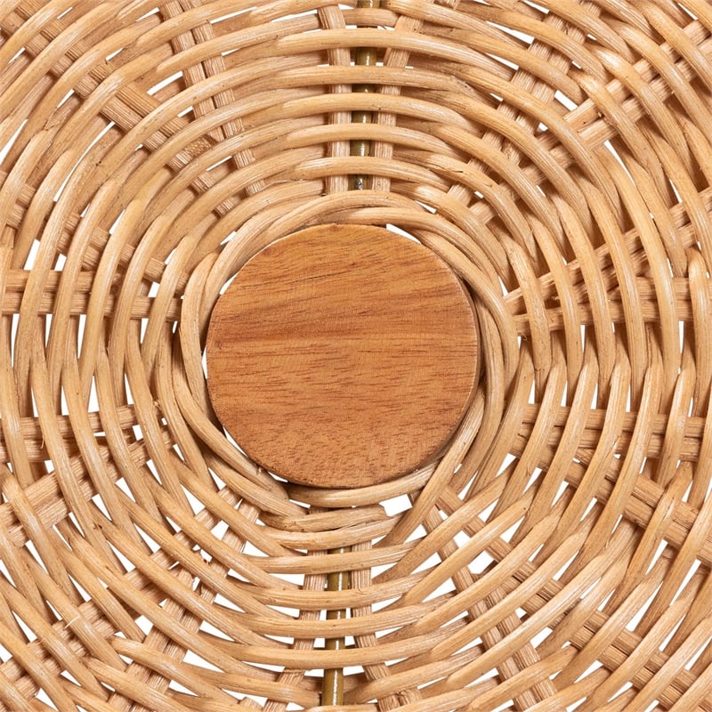 bali & pari Oberon Natural Rattan Dining Chair with Cushion Accent Seating