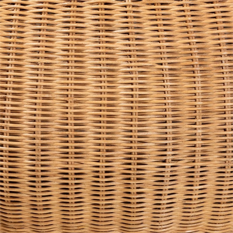 bali & pari Beatriz Natural Rattan Coffee Table Handwoven Wicker Accent Table