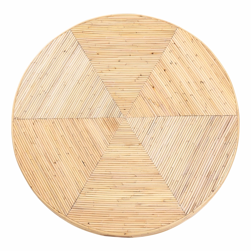 bali & pari Benito Natural Rattan Dining Table with Hourglass Pedestal Base