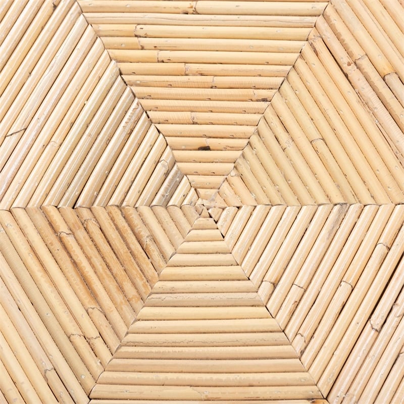 bali & pari Benito Natural Rattan Dining Table with Hourglass Pedestal Base
