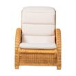 bali & pari Aries Natural Rattan Chaise Lounge Chair with Cushion