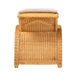 bali & pari Aries Natural Rattan Chaise Lounge Chair with Cushion