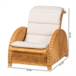 bali & pari Aries Natural Rattan Chaise Lounge Chair with Cushion