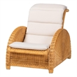 bali & pari Aries Natural Rattan Chaise Lounge Chair with Cushion