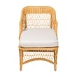 bali & pari Bruno Natural Rattan Chaise Lounge Chair with Cushion