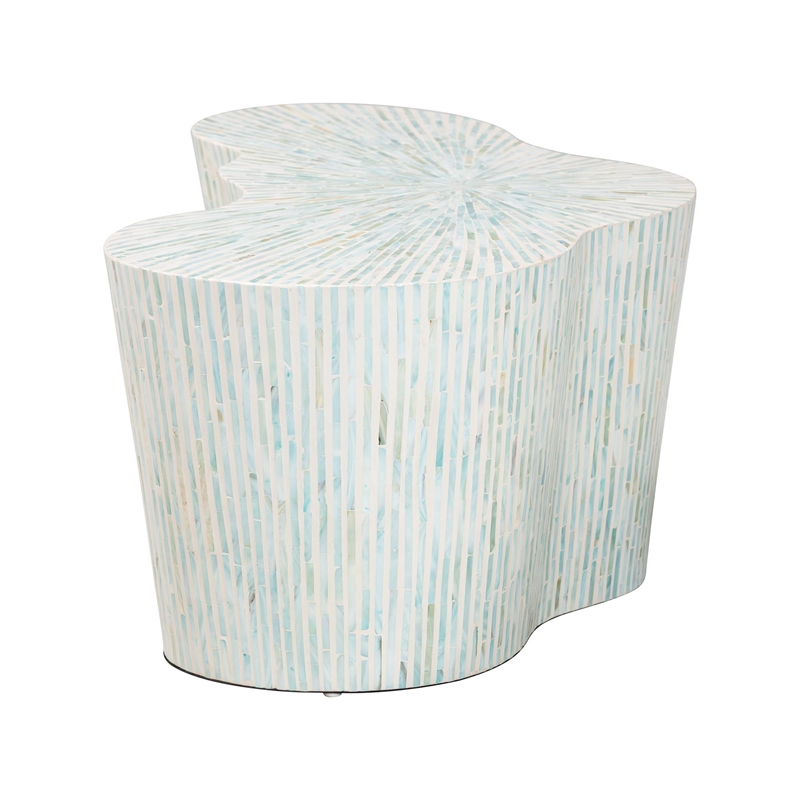 bali & pari Fiorella Capiz Shell Coffee Table Irregular Shape Accent Table