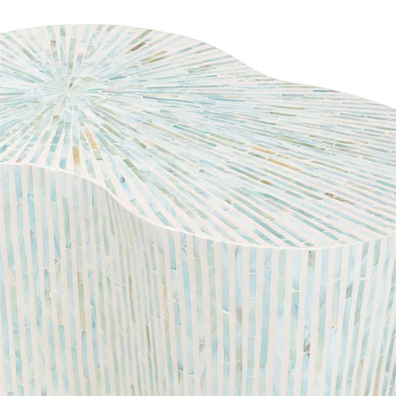 bali & pari Fiorella Capiz Shell Coffee Table Irregular Shape Accent Table
