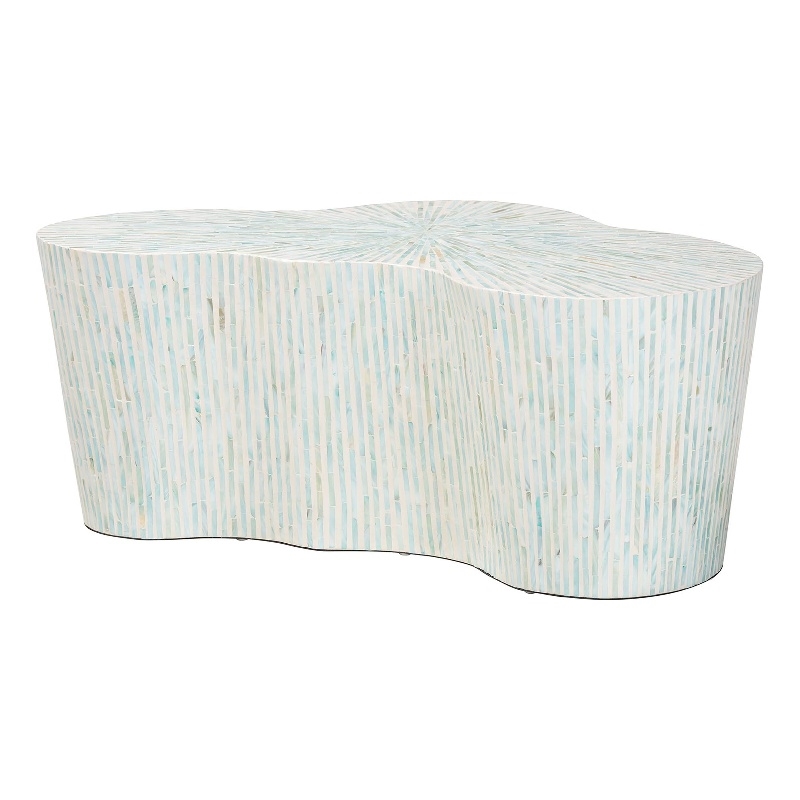 bali & pari Fiorella Capiz Shell Coffee Table Irregular Shape Accent Table