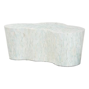bali & pari Fiorella Capiz Shell Coffee Table Irregular Shape Accent Table