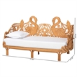 bali & pari Aves Natural Rattan Daybed with Decorative Flamingo Frame Twin