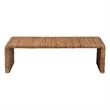bali & pari Alda Handwoven Seagrass Coffee Table Wicker Waterfall Accent Table