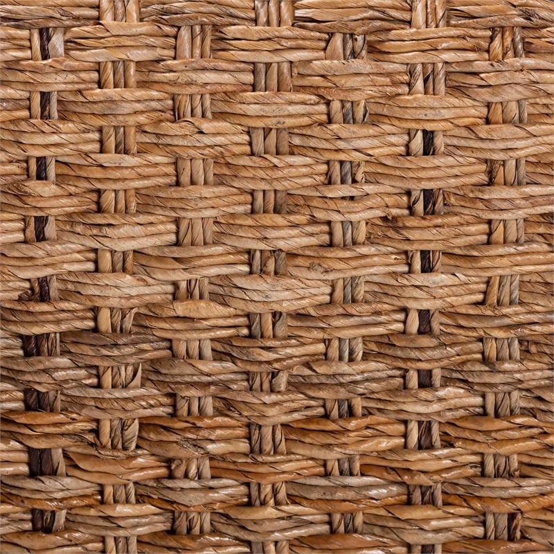 bali & pari Alda Handwoven Seagrass Coffee Table Wicker Waterfall Accent Table