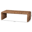 bali & pari Alda Handwoven Seagrass Coffee Table Wicker Waterfall Accent Table