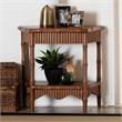 bali & pari Alessa Mahogany Wood Console Table Fluted Wood Accent Table 32 in