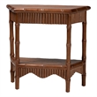 bali & pari Alessa Mahogany Wood Console Table Fluted Wood Accent Table 32 in