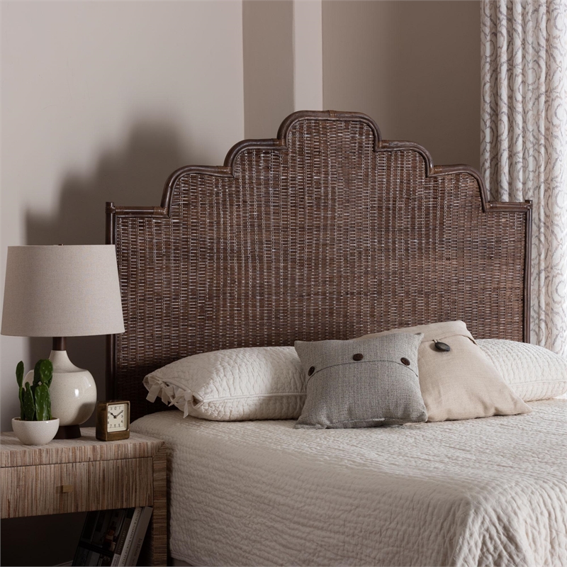 bali & pari Raphaela Natural Rattan Standalone Headboard Panel Headboard Queen