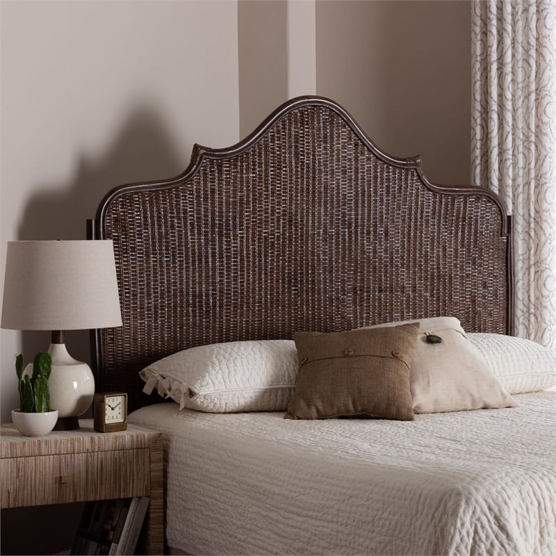 bali & pari Jaelle Natural Rattan Standalone Headboard Panel Headboard King