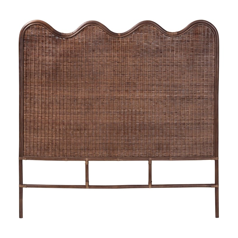bali & pari Einya Natural Rattan Standalone Headboard Panel Headboard Queen