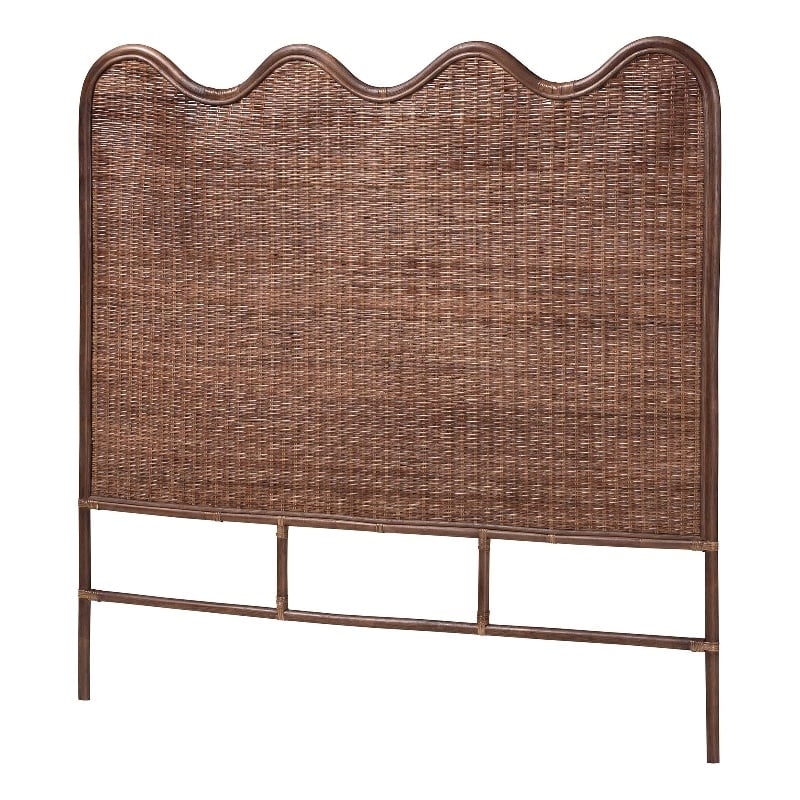 bali & pari Einya Natural Rattan Standalone Headboard Panel Headboard Queen