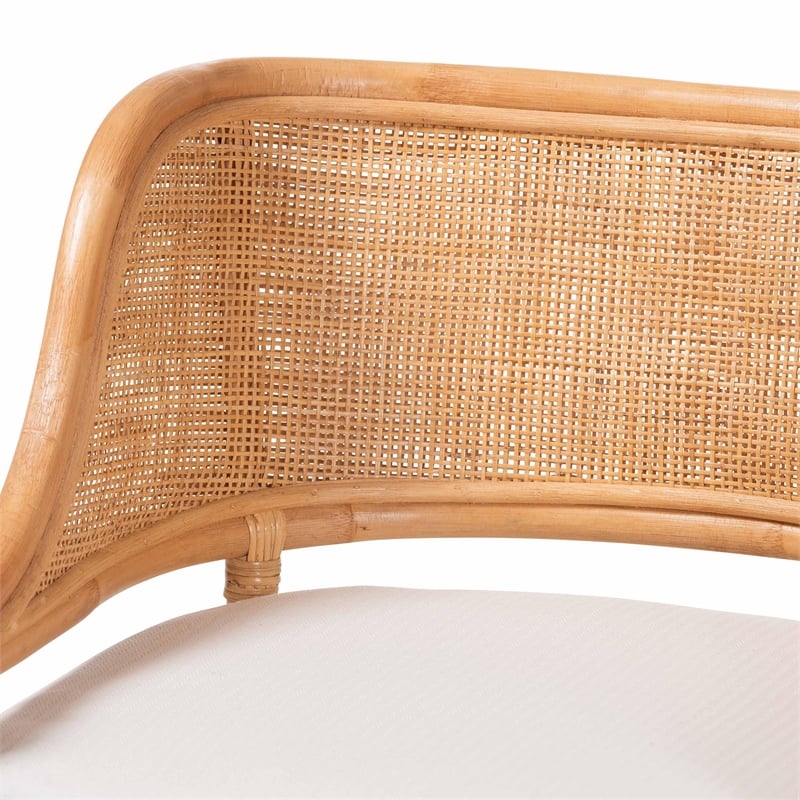 bali & pari Ottis Natural Rattan Counter Stool with Cushion Kitchen Island