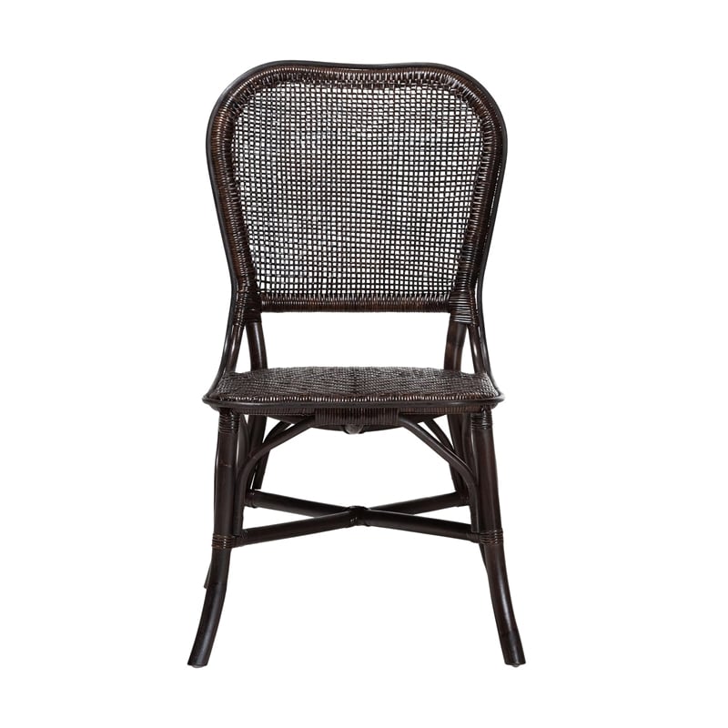 bali & pari Irene Natural Rattan Dining Chair Handwoven Wicker Accent Chair