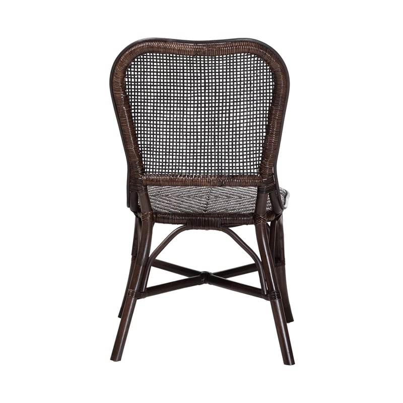 bali & pari Irene Natural Rattan Dining Chair Handwoven Wicker Accent Chair