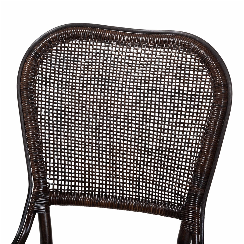 bali & pari Irene Natural Rattan Dining Chair Handwoven Wicker Accent Chair