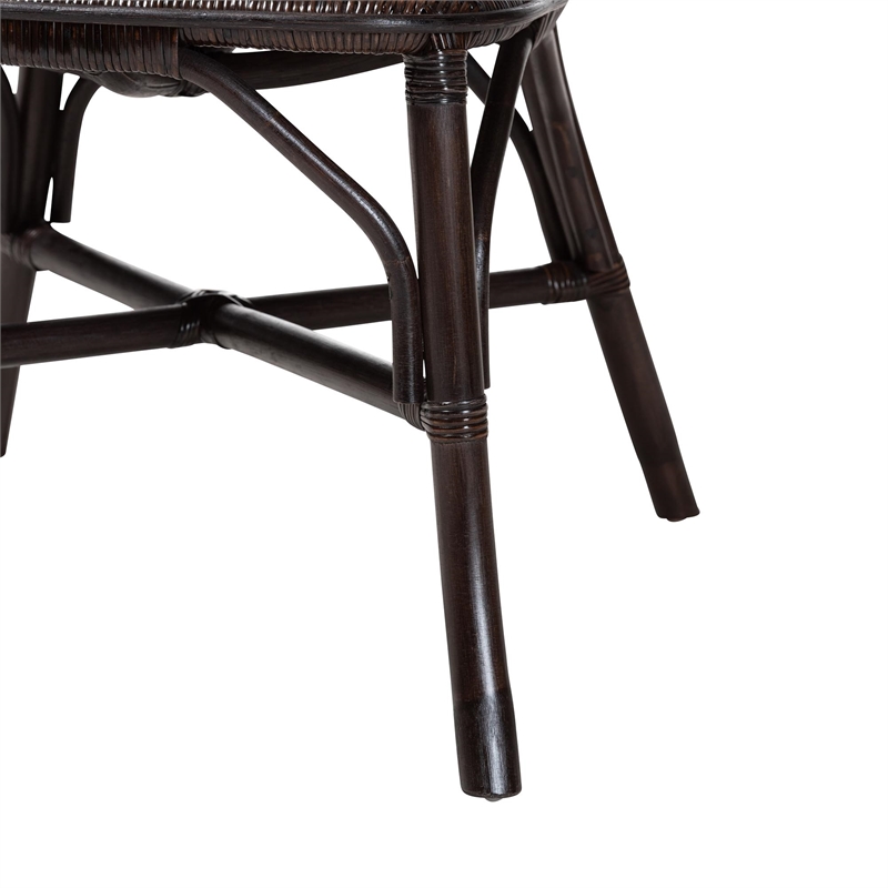 bali & pari Irene Natural Rattan Dining Chair Handwoven Wicker Accent Chair