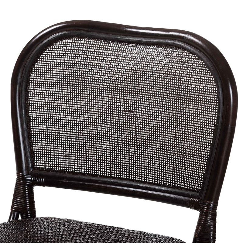 bali & pari Irene Natural Rattan Counter Stool Handwoven Wicker Accent Stool