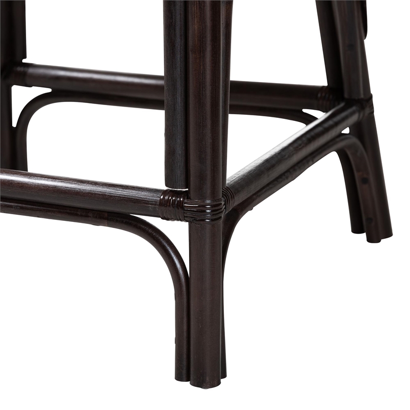 bali & pari Irene Natural Rattan Counter Stool Handwoven Wicker Accent Stool