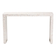 bali & pari Magara Capiz Shell Beige Wood Console Table Waterfall Accent Table