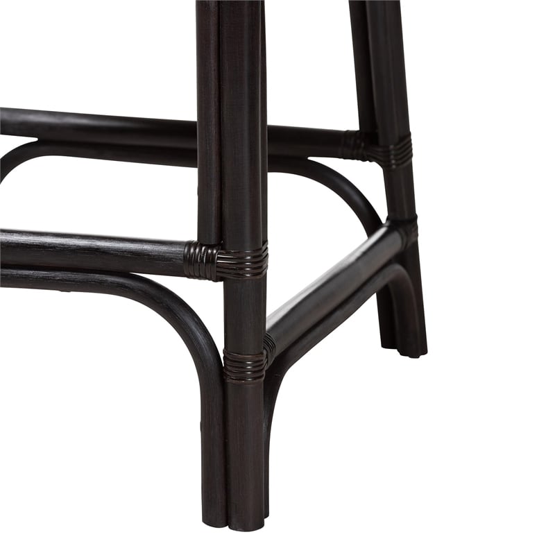 bali & pari Acton Natural Rattan Counter Stool Handwoven Wicker Accent Stool