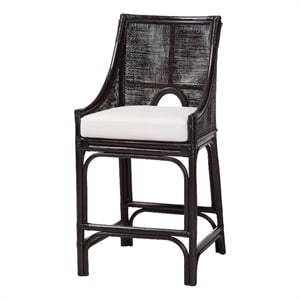 bali & pari Acton Natural Rattan Counter Stool Handwoven Wicker Accent Stool