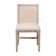 bali & pari Ashford Whitewash Rattan Dining Chair Mahogany Wood Frame