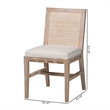 bali & pari Ashford Whitewash Rattan Dining Chair Mahogany Wood Frame