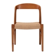 bali & pari Lorena Paper Loom Woven Dining Chair Wood Frame with Curved Back