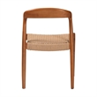 bali & pari Lorena Paper Loom Woven Dining Chair Wood Frame with Curved Back