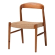 bali & pari Lorena Paper Loom Woven Dining Chair Wood Frame with Curved Back