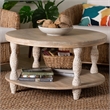 bali & pari Lejane Wood Coffee Table with Seagrass Legs Round Living Room Table