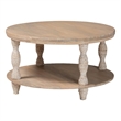 bali & pari Lejane Wood Coffee Table with Seagrass Legs Round Living Room Table