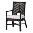 bali & pari Oscar Natural Rattan Dining Chair Wicker Accent Chair with Armrests
