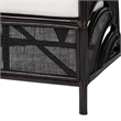 bali & pari Paden Natural Rattan Armchair Wicker Accent Chair with Leaf Frame