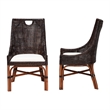 bali & pari Petra Natural Rattan 2-Piece Dining Chair Set Accent Chair Espresso