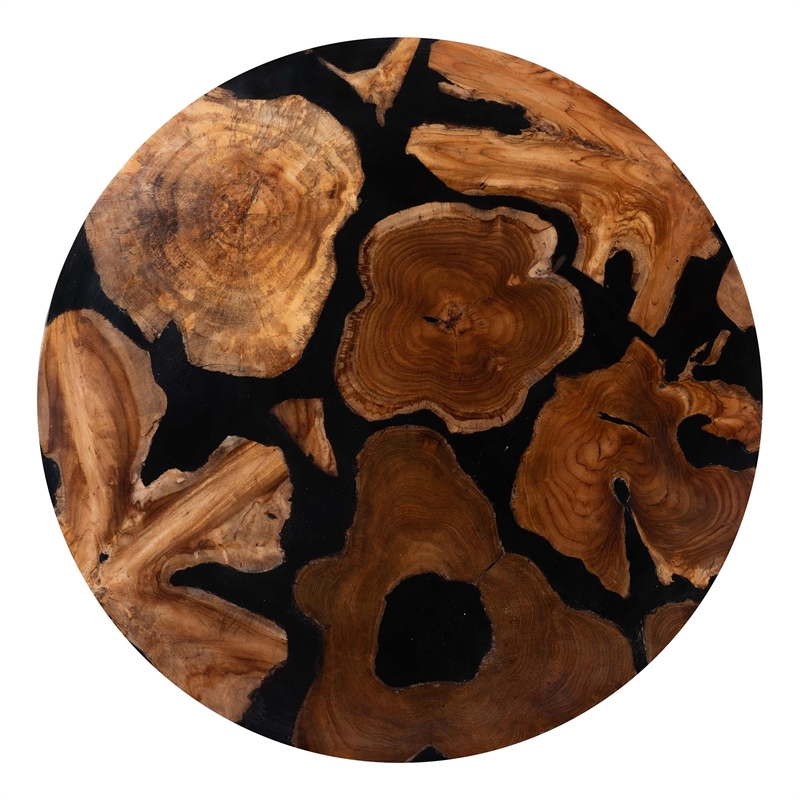 bali & pari Agata Wood and Epoxy Resin Coffee Table - Handcrafted Accent Table