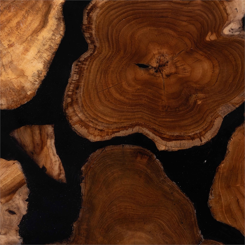 bali & pari Agata Wood and Epoxy Resin Coffee Table - Handcrafted Accent Table