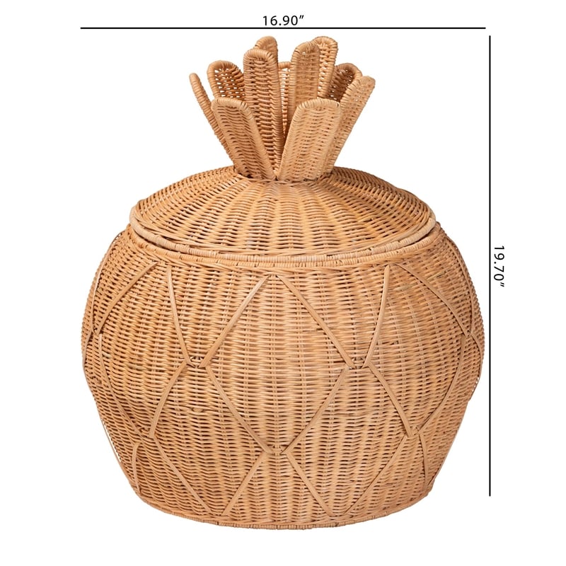 bali & pari Pelham Natural Rattan Laundry Hamper Wicker Storage Basket Small