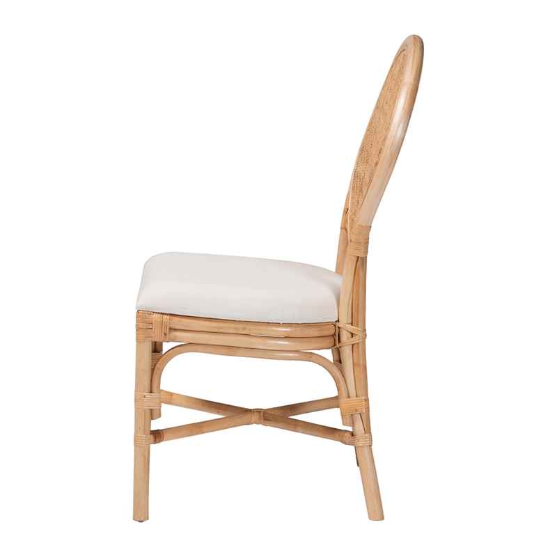 bali & pari Elmer Natural Rattan Dining Chair Handwoven Chair Natural Brown