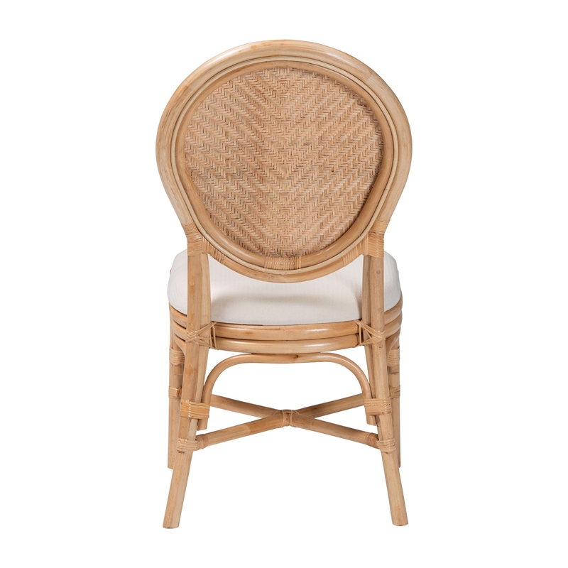 bali & pari Elmer Natural Rattan Dining Chair Handwoven Chair Natural Brown